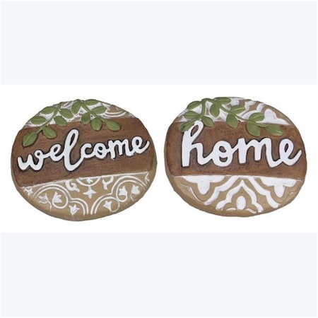 Patio Trasero Cement Mini Welcome Stone, 2 Assorted Color PA4266089
